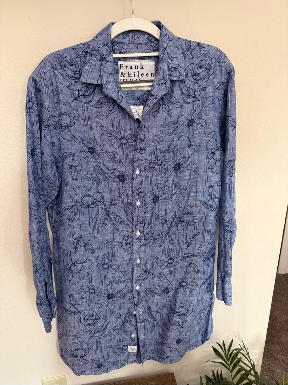 Frank & Eileen Mary Blue Floral Button-Down Shirt